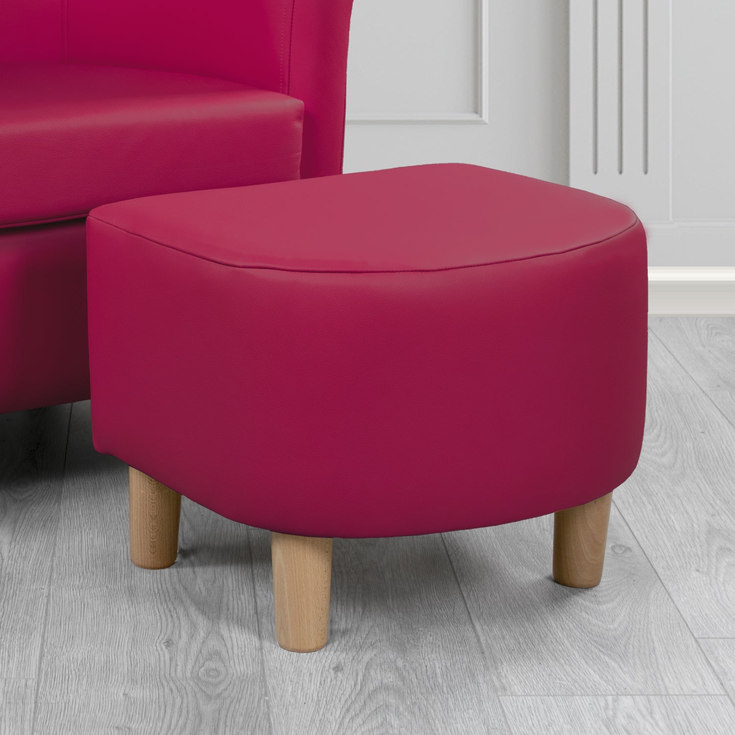 Tuscany Footstool in Crest Leather Shelly Crib 5 Genuine Leather