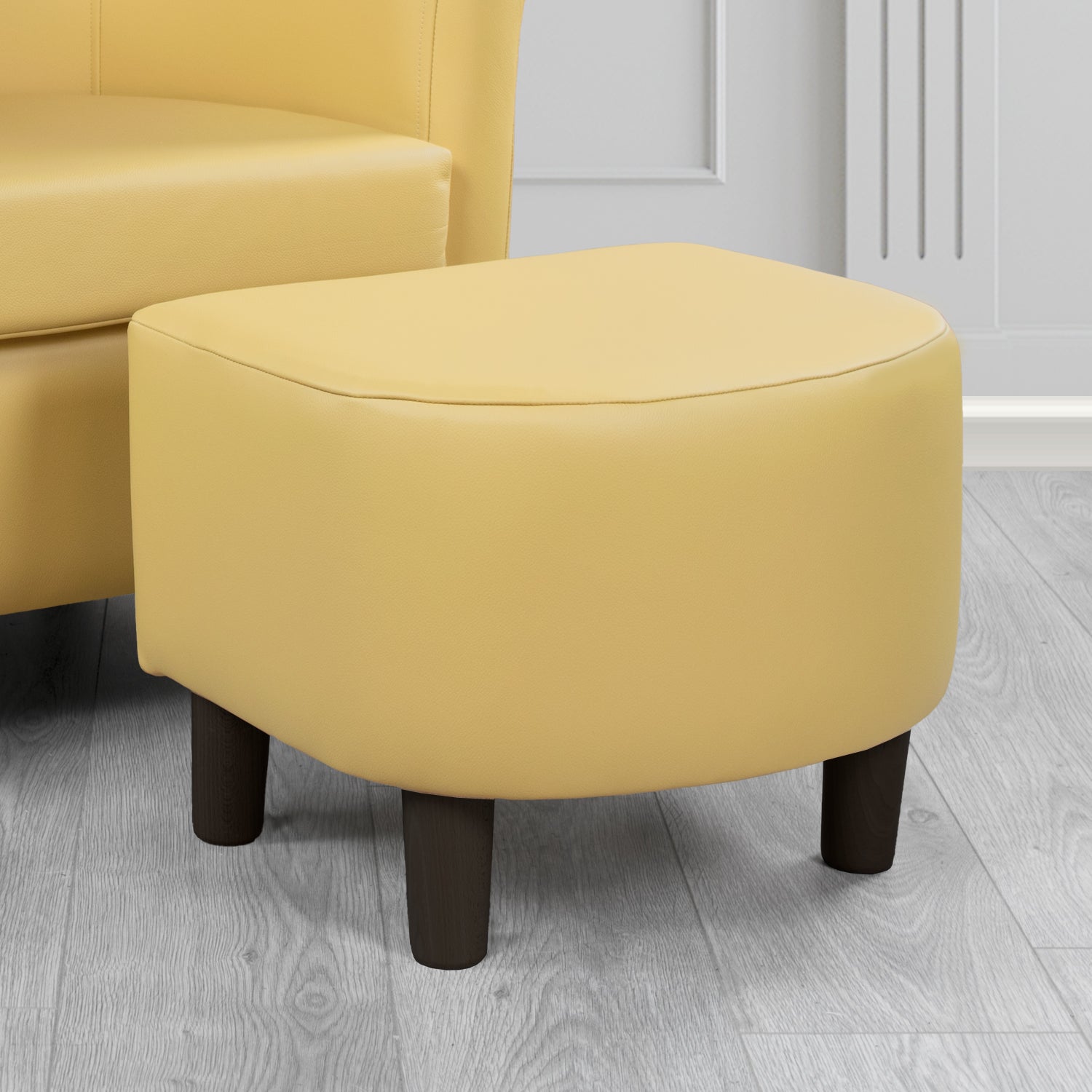 Tuscany Footstool in Crest Leather Shelly Crib 5 Genuine Leather