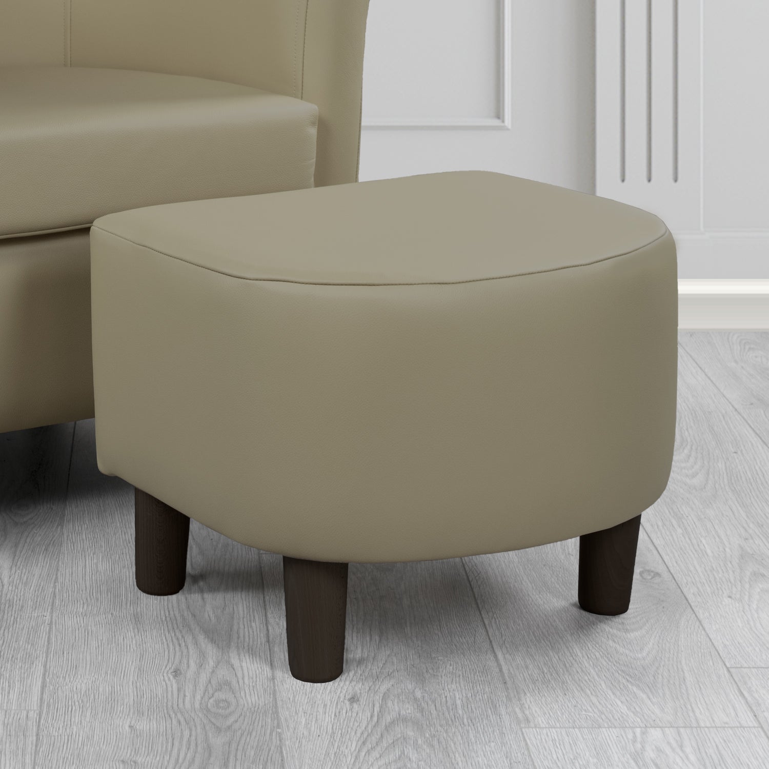 Tuscany Footstool in Crest Leather Shelly Crib 5 Genuine Leather