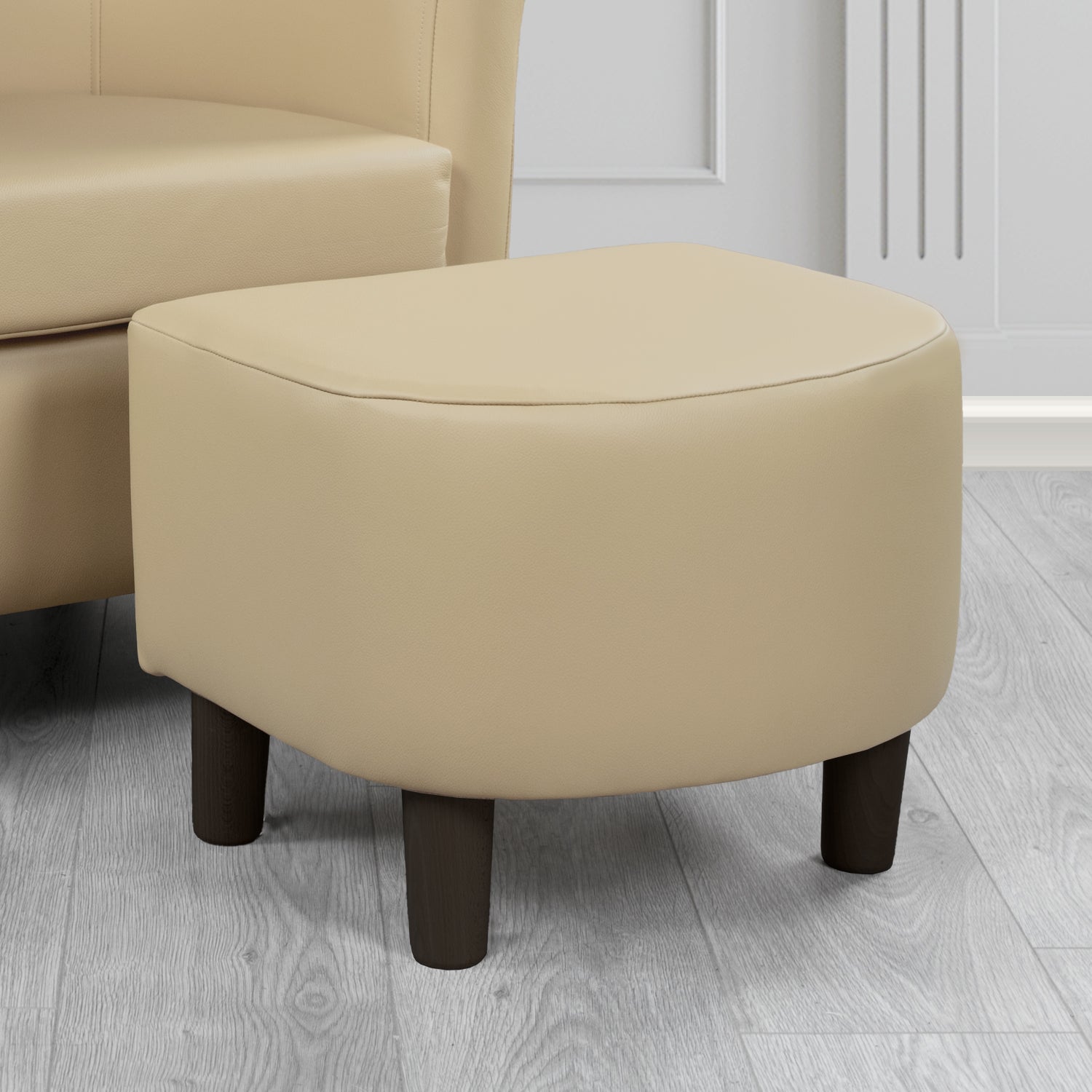 Tuscany Footstool in Crest Leather Shelly Crib 5 Genuine Leather