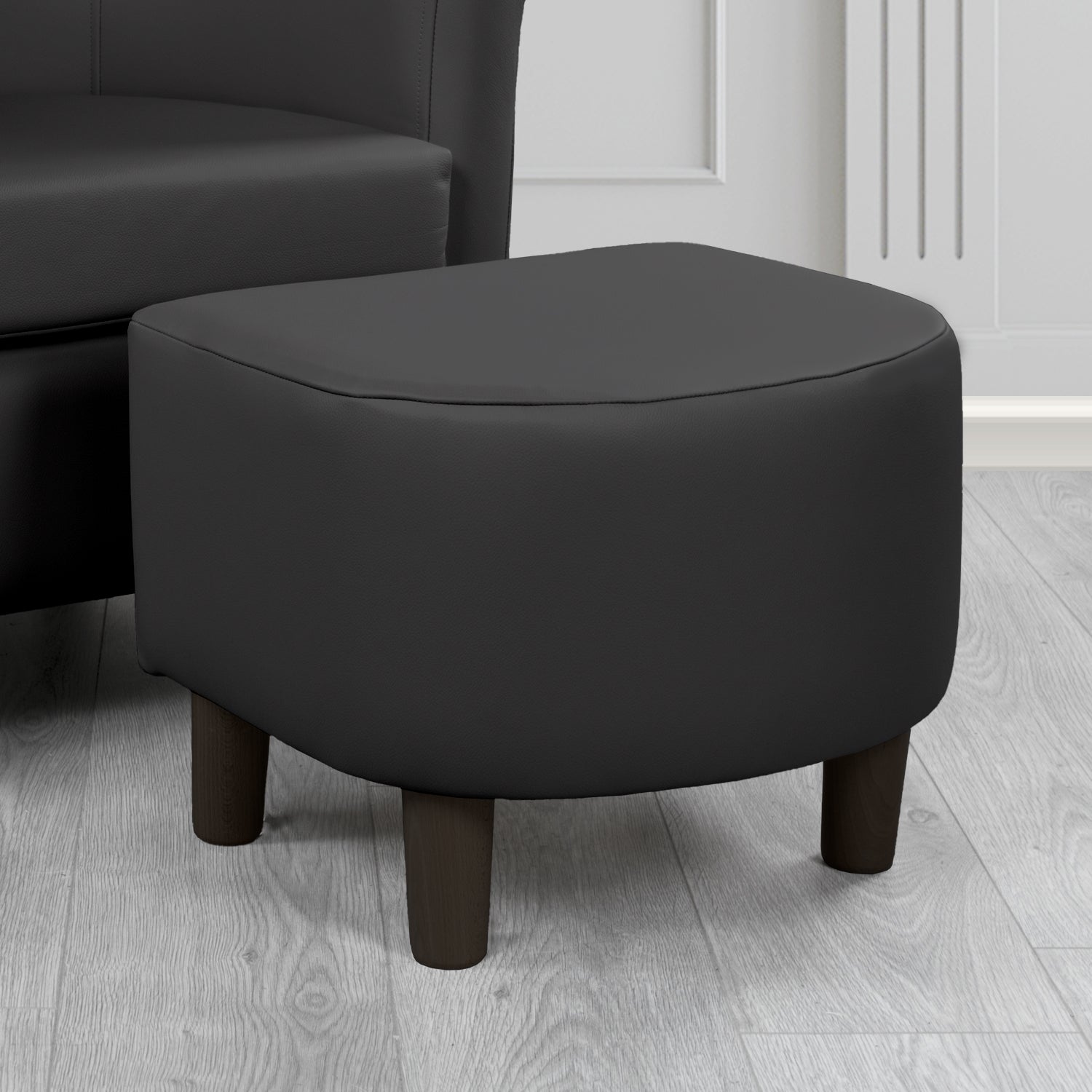 Tuscany Footstool in Crest Leather Shelly Crib 5 Genuine Leather