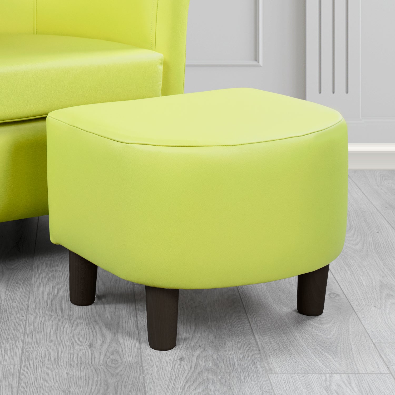 Tuscany Footstool in Crest Leather Shelly Crib 5 Genuine Leather