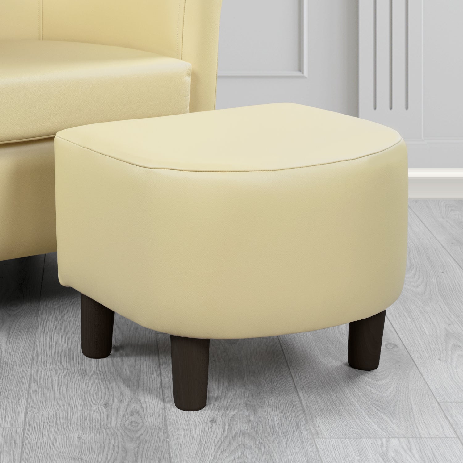 Tuscany Footstool in Crest Leather Shelly Crib 5 Genuine Leather
