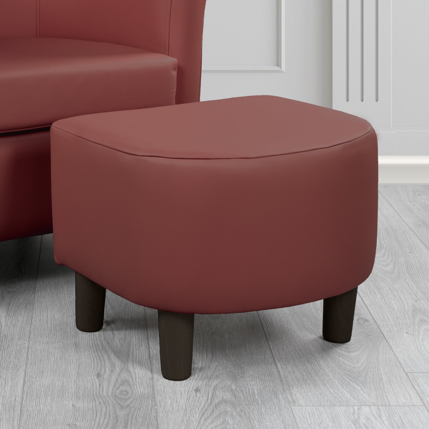 Tuscany Footstool in Crest Leather Shelly Crib 5 Genuine Leather