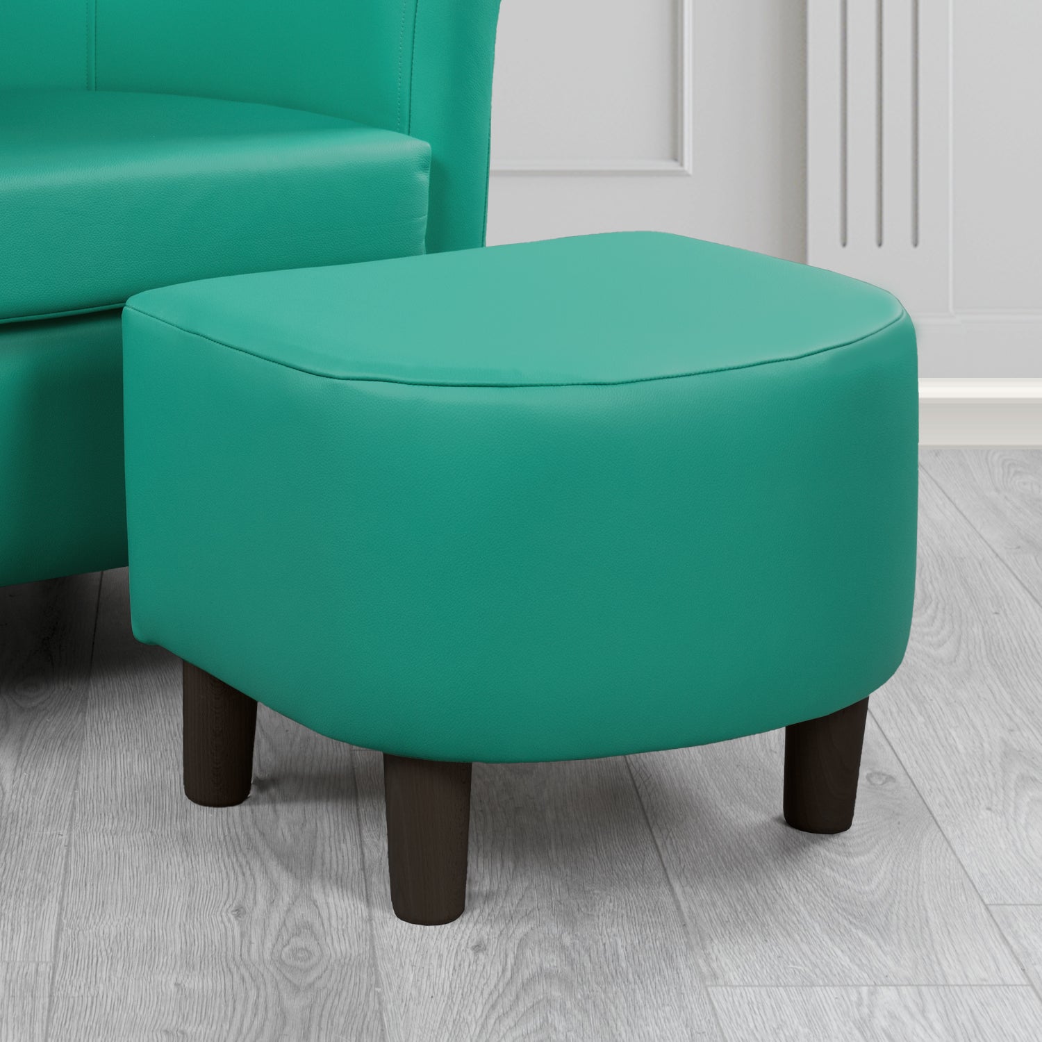 Tuscany Footstool in Crest Leather Shelly Crib 5 Genuine Leather
