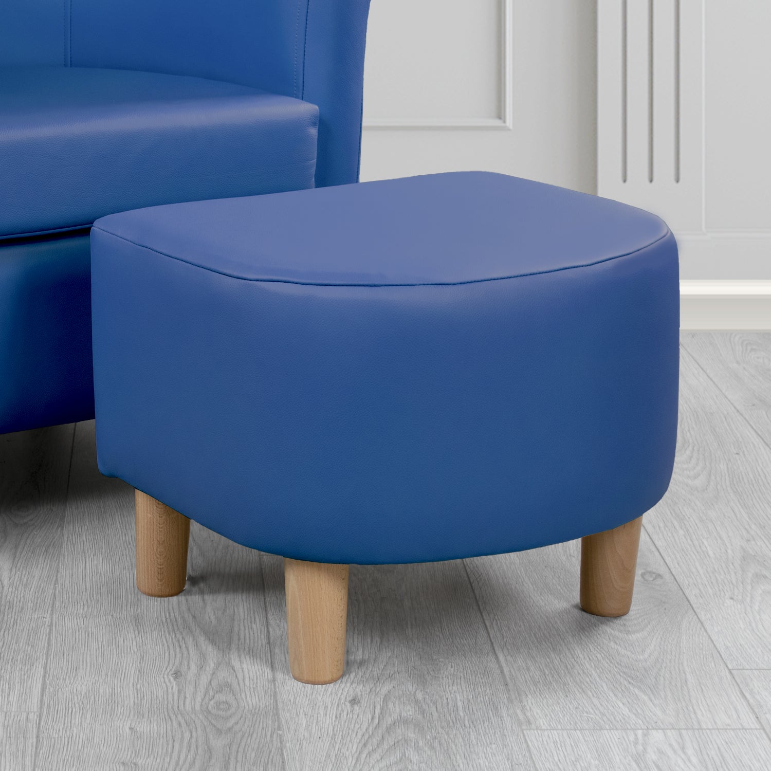 Tuscany Footstool in Crest Leather Shelly Crib 5 Genuine Leather