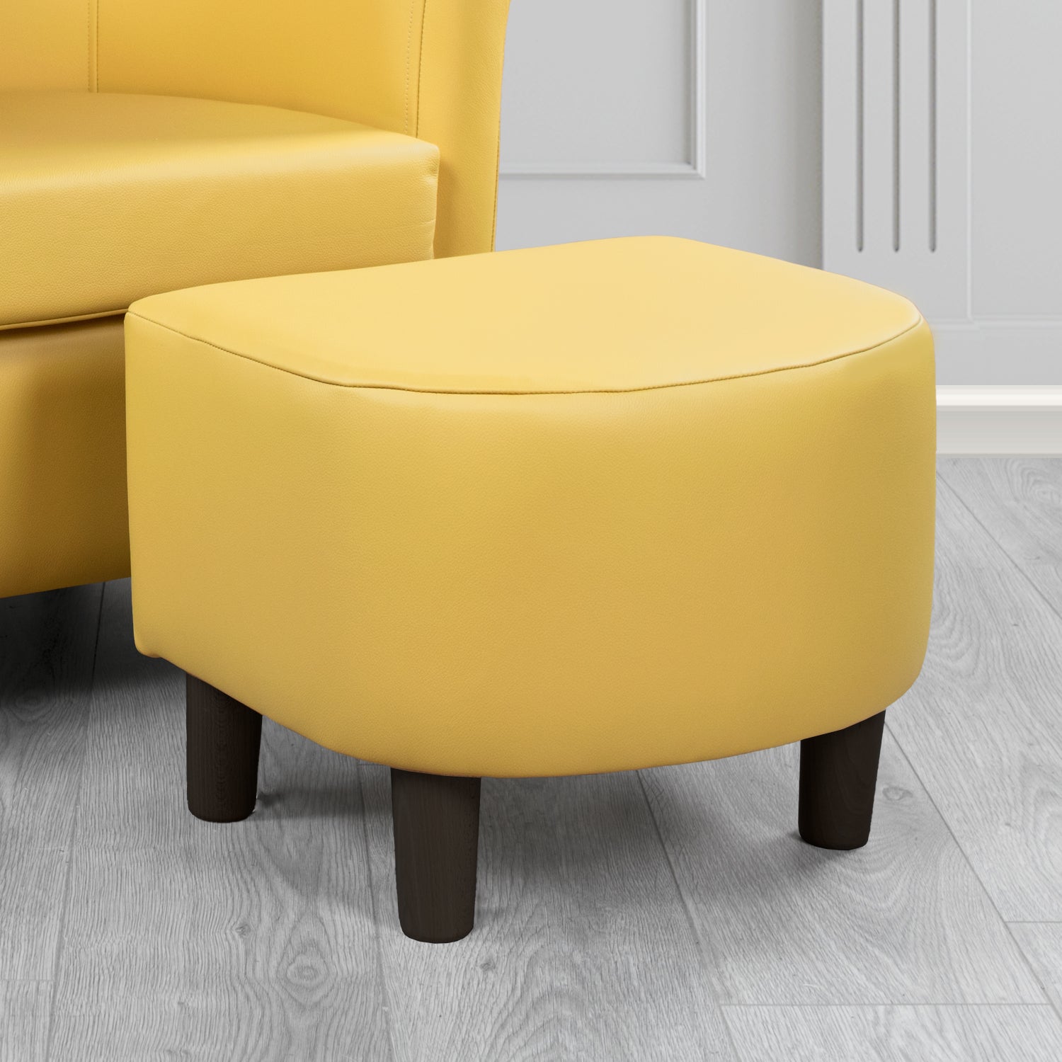 Tuscany Footstool in Crest Leather Shelly Crib 5 Genuine Leather