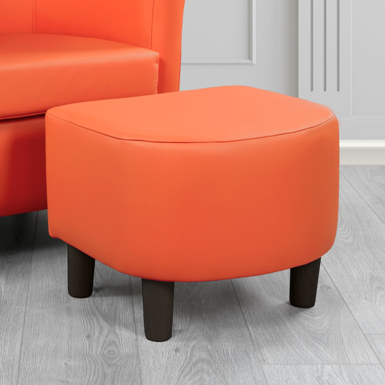 Tuscany Footstool in Crest Leather Shelly Crib 5 Genuine Leather
