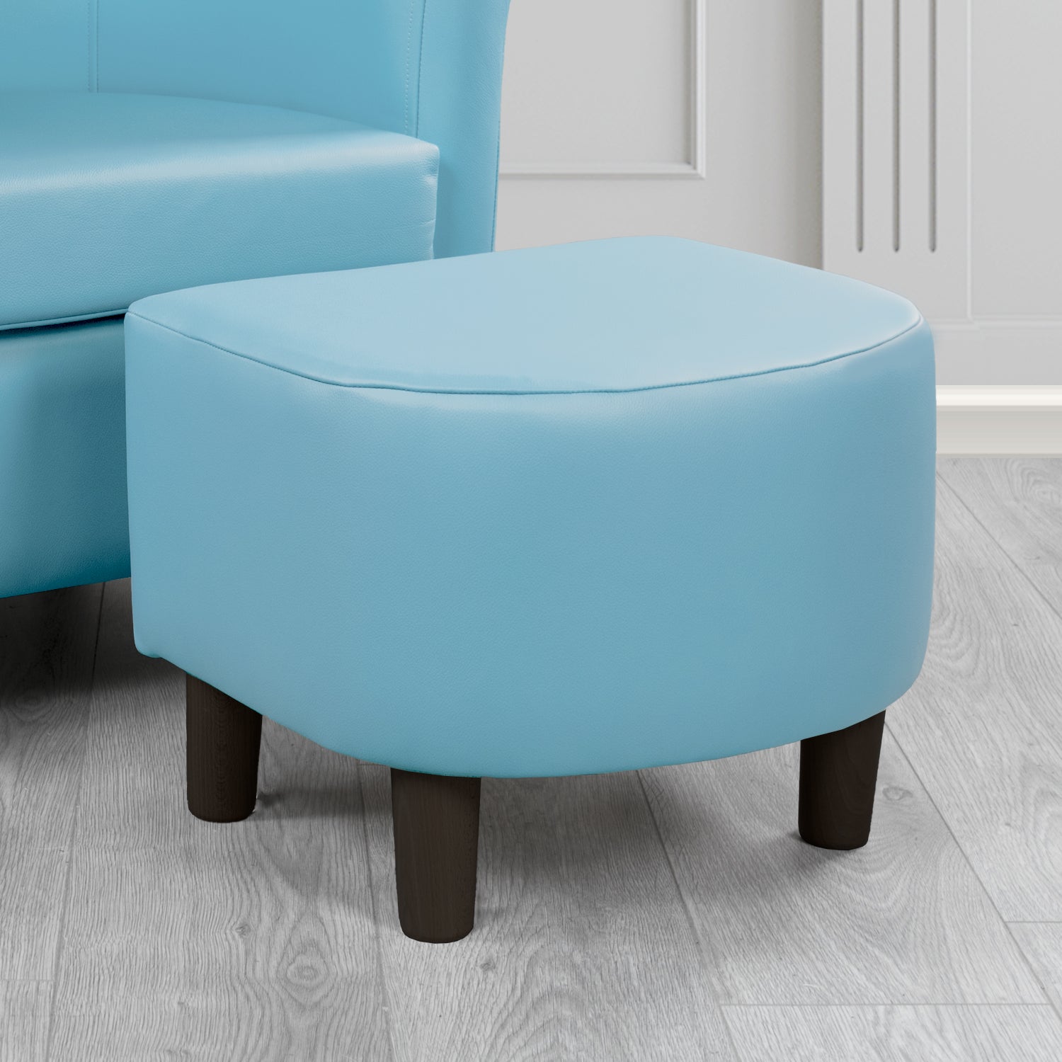Tuscany Footstool in Crest Leather Shelly Crib 5 Genuine Leather
