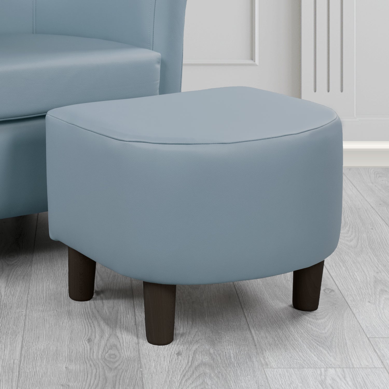 Tuscany Footstool in Crest Leather Shelly Crib 5 Genuine Leather