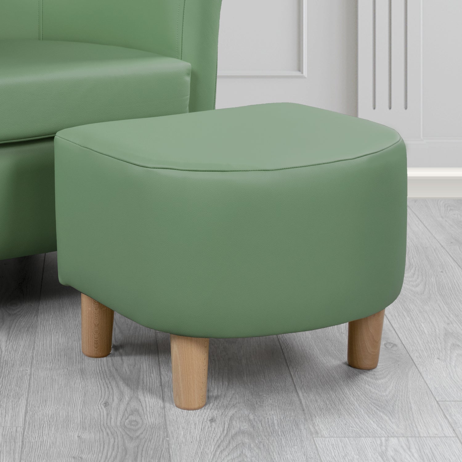 Tuscany Footstool in Shelly Crib 5 Genuine Leather