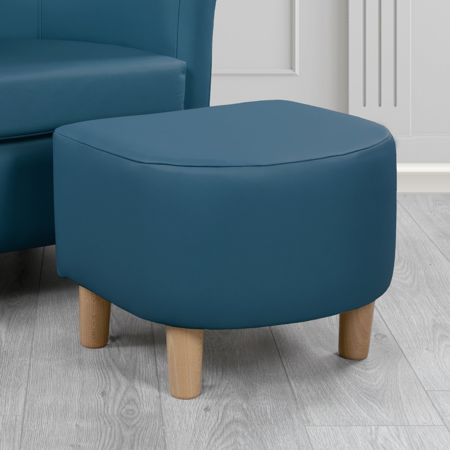 Tuscany Footstool in Shelly Crib 5 Genuine Leather