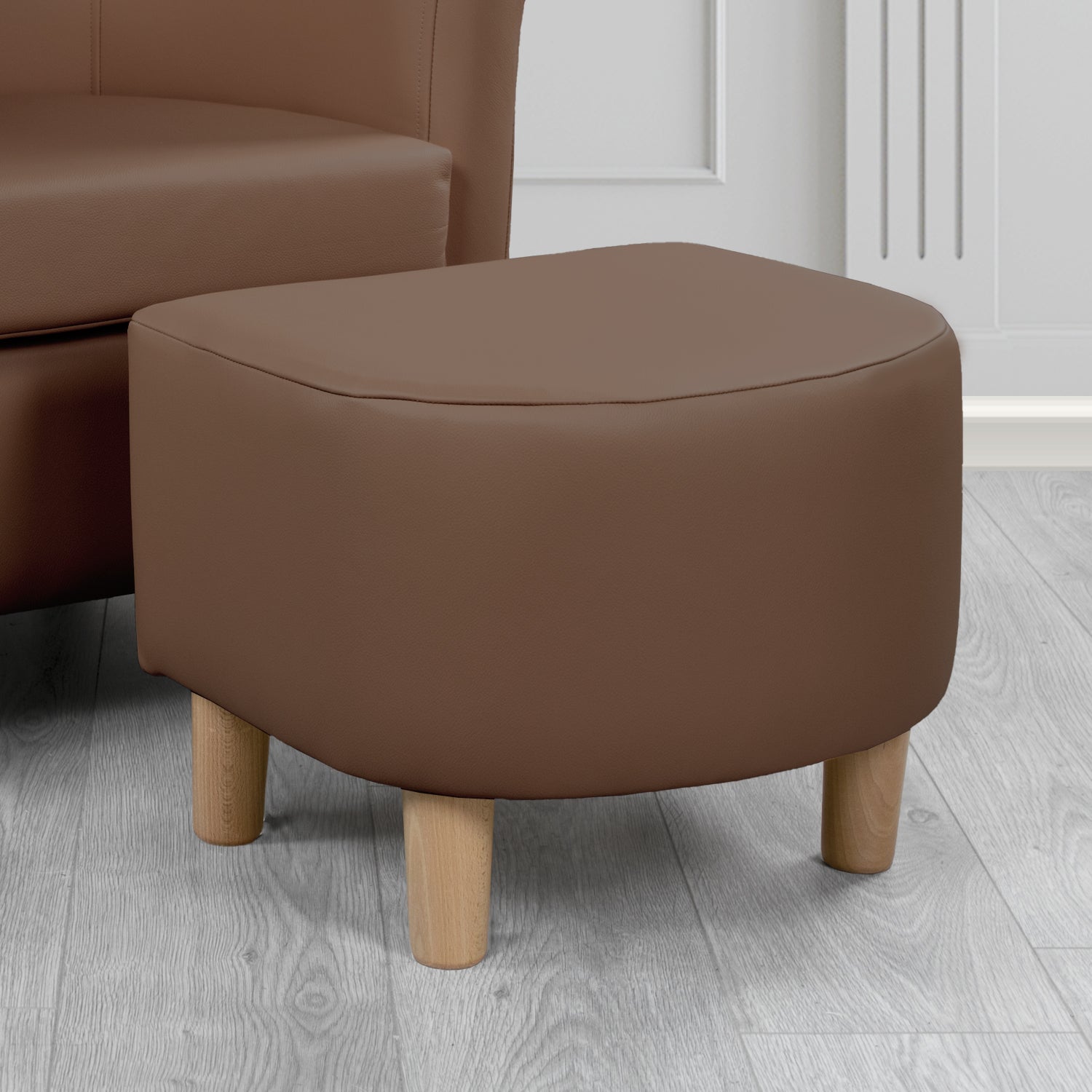 Tuscany Footstool in Shelly Crib 5 Genuine Leather