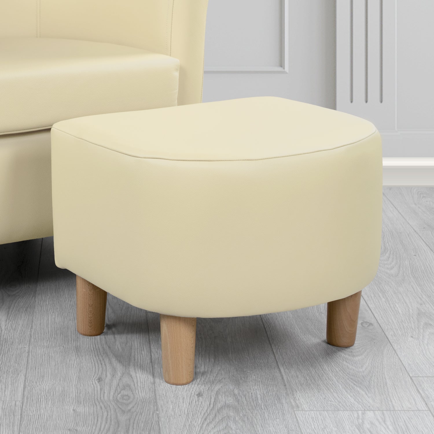 Tuscany Footstool in Shelly Crib 5 Genuine Leather