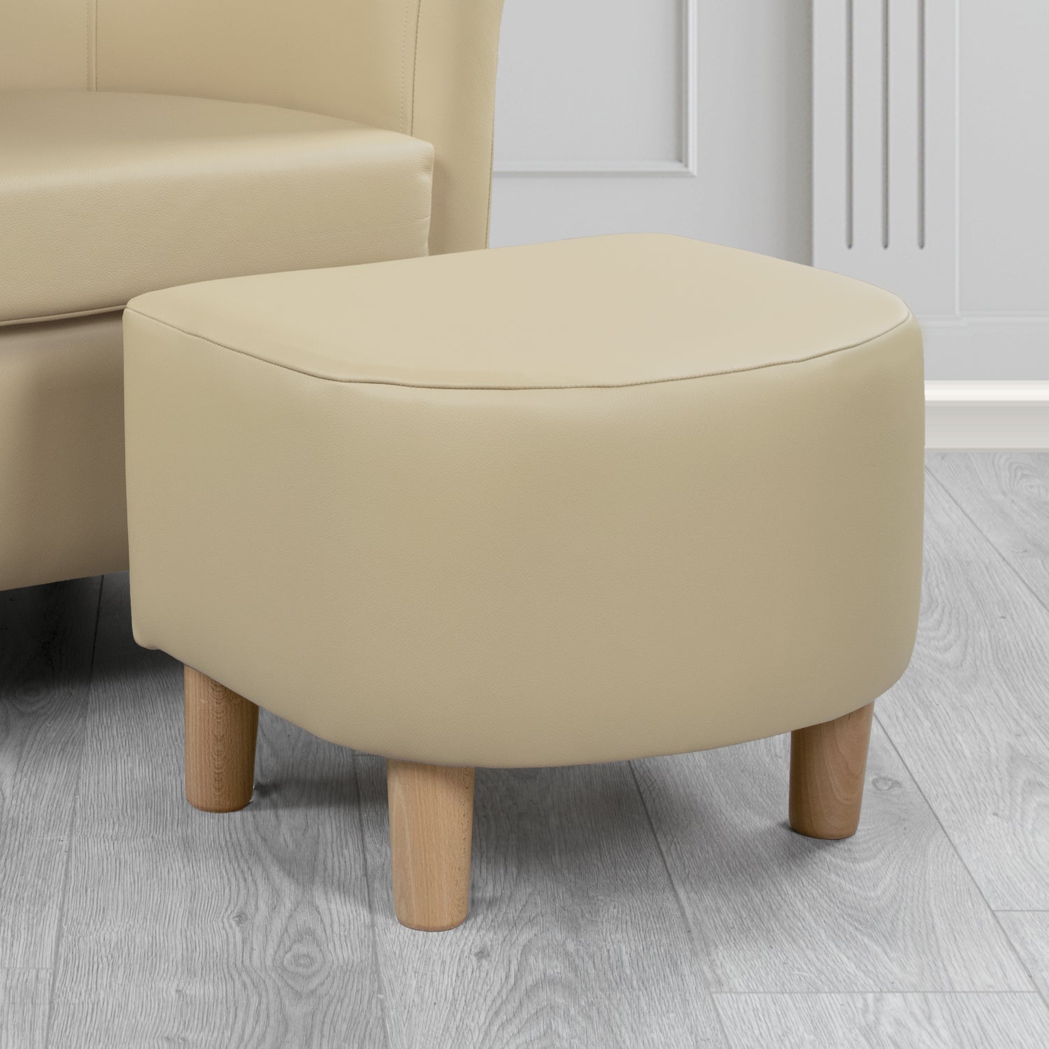 Tuscany Footstool in Shelly Crib 5 Genuine Leather