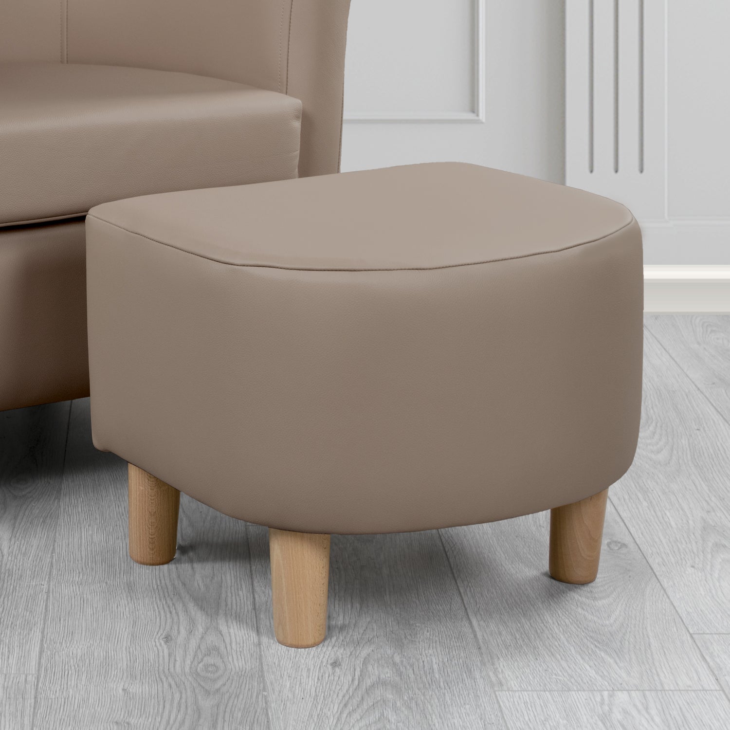 Tuscany Footstool in Shelly Crib 5 Genuine Leather