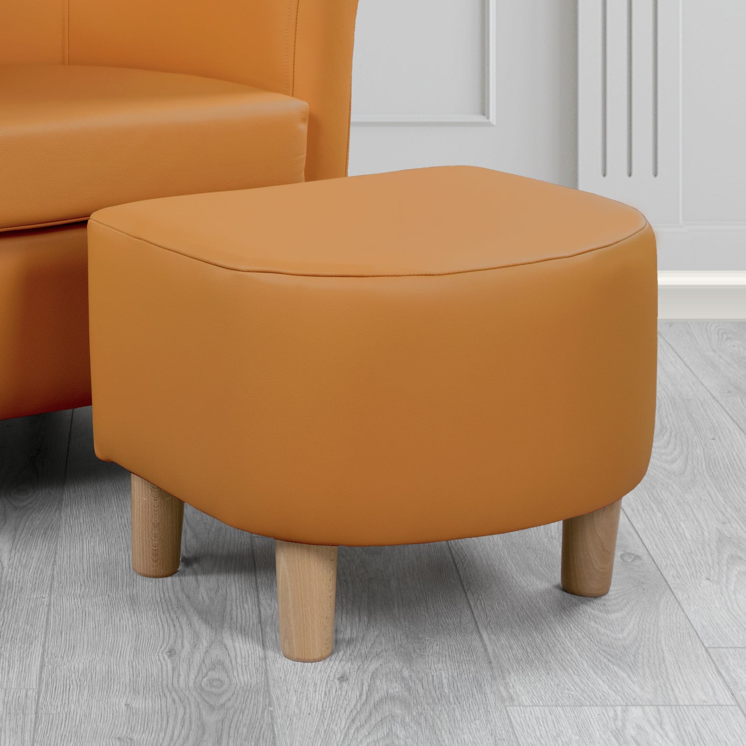 Tuscany Footstool in Shelly Crib 5 Genuine Leather