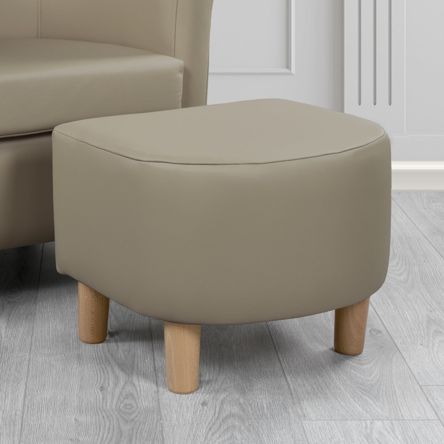 Tuscany Footstool in Shelly Crib 5 Genuine Leather