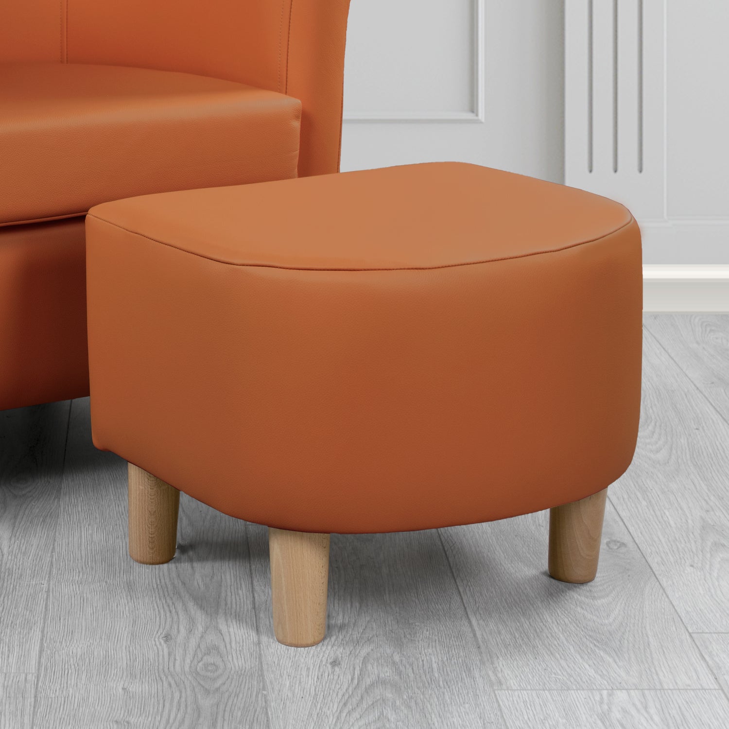 Tuscany Footstool in Shelly Crib 5 Genuine Leather