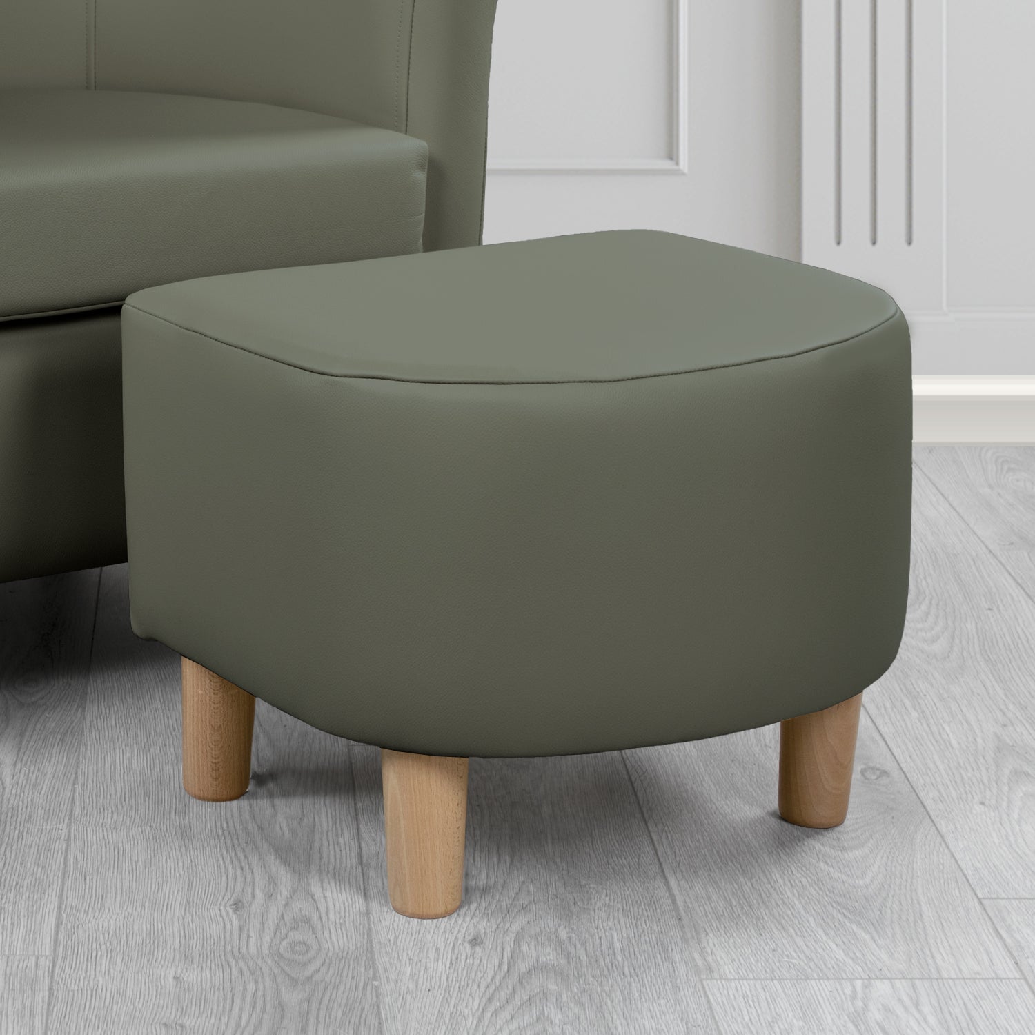 Tuscany Footstool in Shelly Crib 5 Genuine Leather