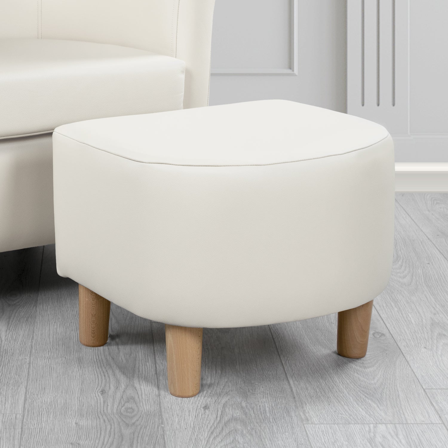 Tuscany Footstool in Shelly Crib 5 Genuine Leather