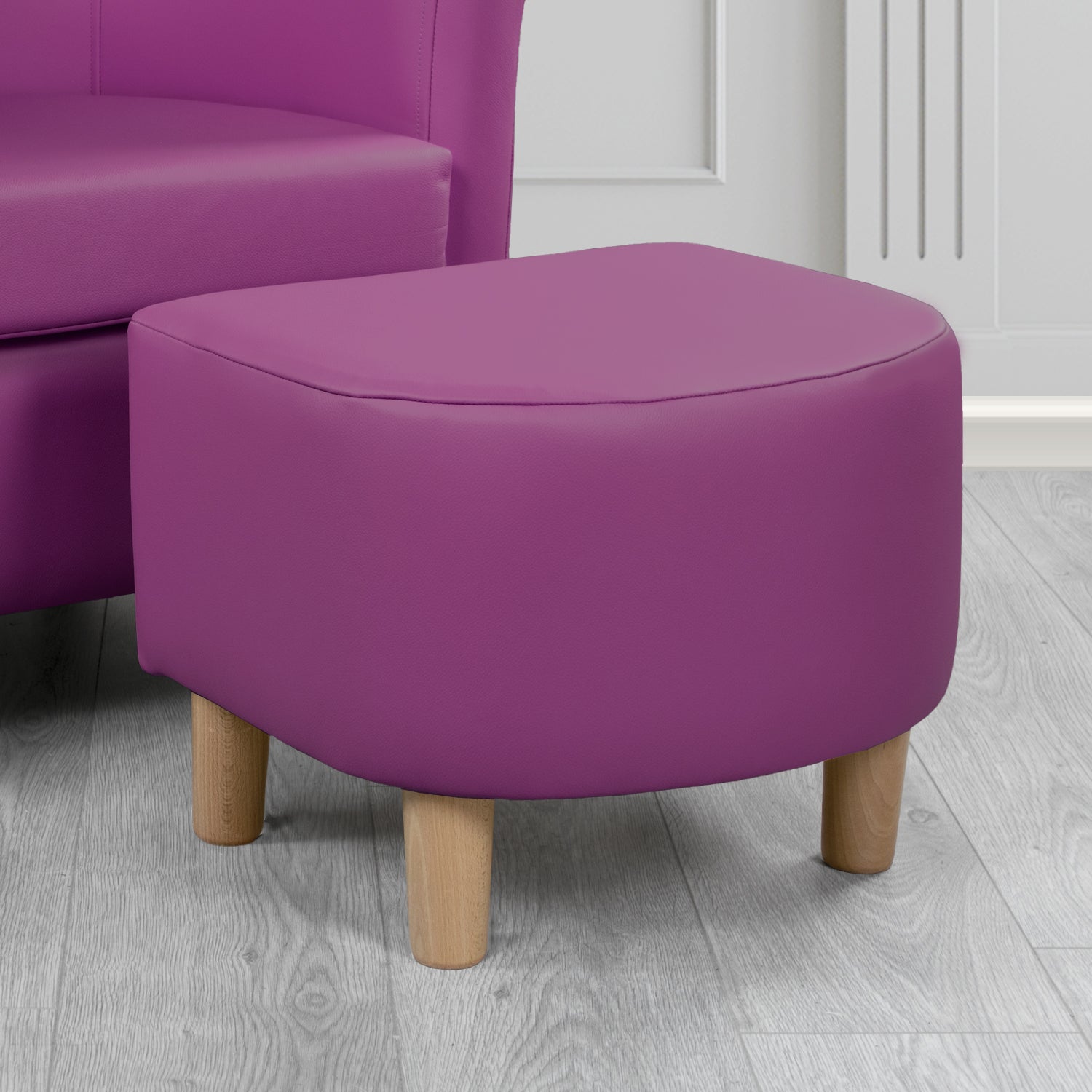 Tuscany Footstool in Shelly Crib 5 Genuine Leather