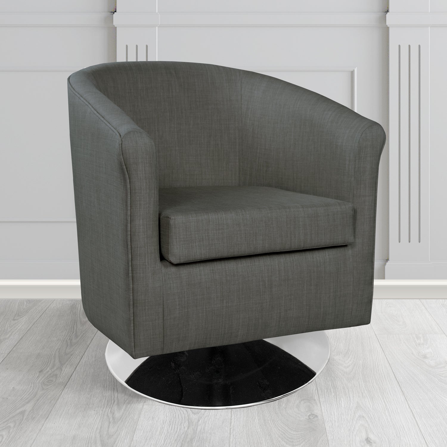 Tuscany Swivel Tub Chair in Tubz Charles Plain Linen Fabric