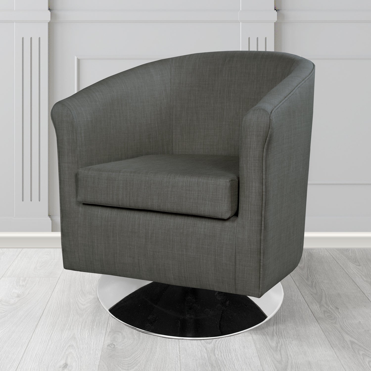 Tuscany Swivel Tub Chair in Tubz Charles Plain Linen Fabric