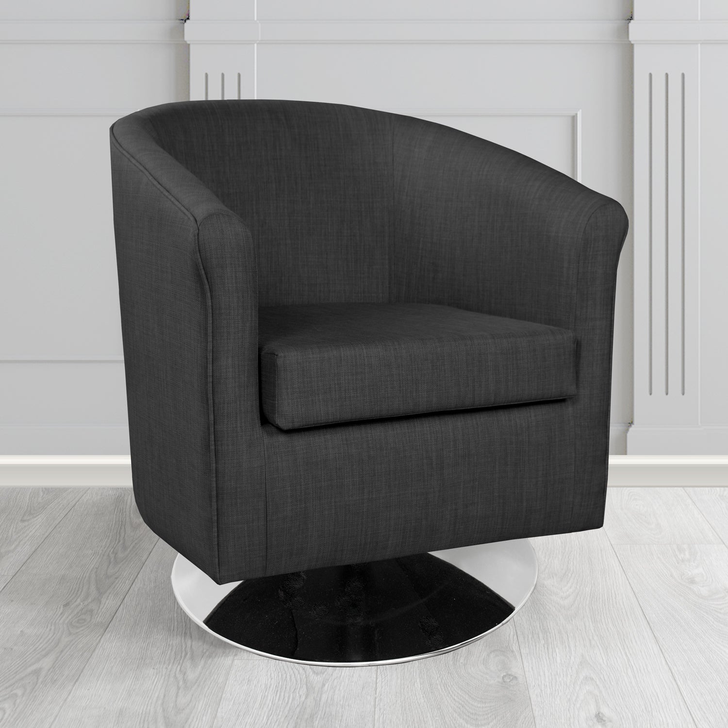 Tuscany Swivel Tub Chair in Tubz Charles Plain Linen Fabric
