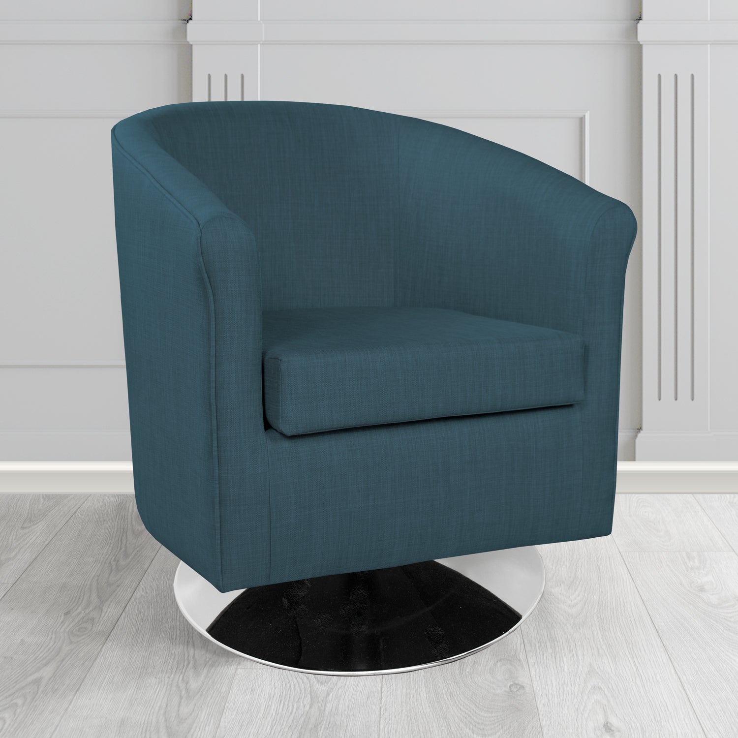 Tuscany Swivel Tub Chair in Tubz Charles Plain Linen Fabric