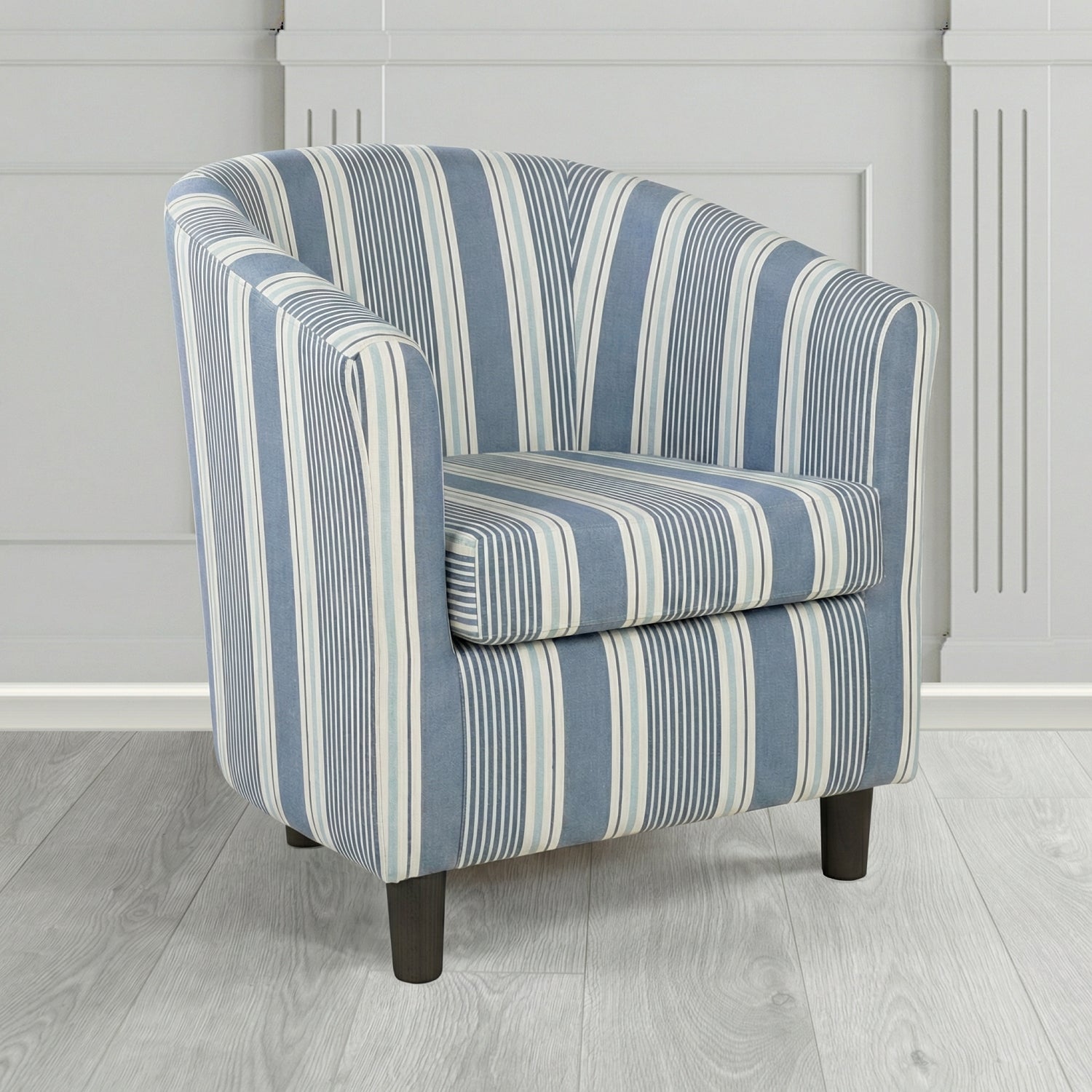 Tuscany Tub Chair in Clarke and Clarke Sail Stripe Fabric
