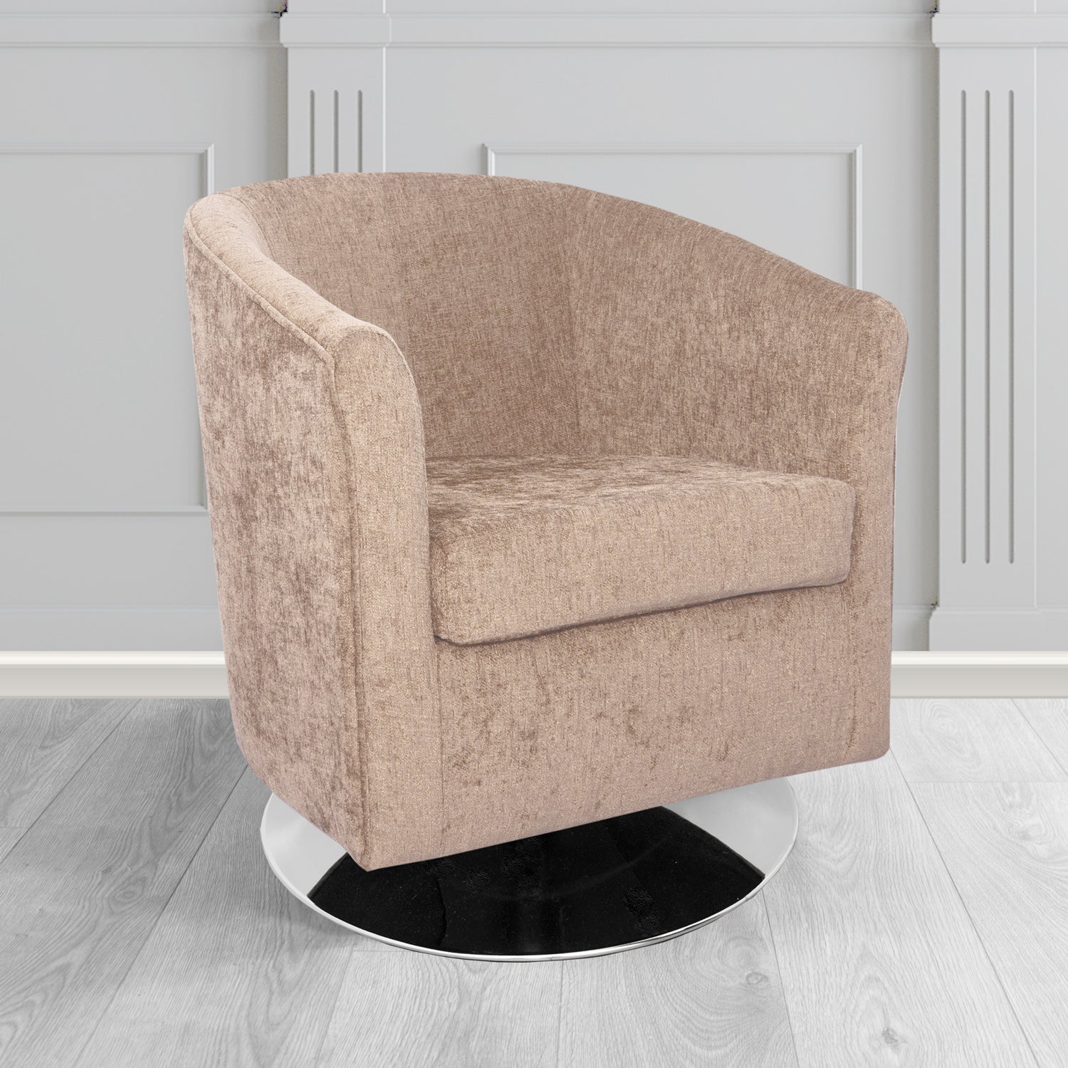 Tuscany Swivel Tub Chair in Como Crib 5 Plain Chenille Fabric