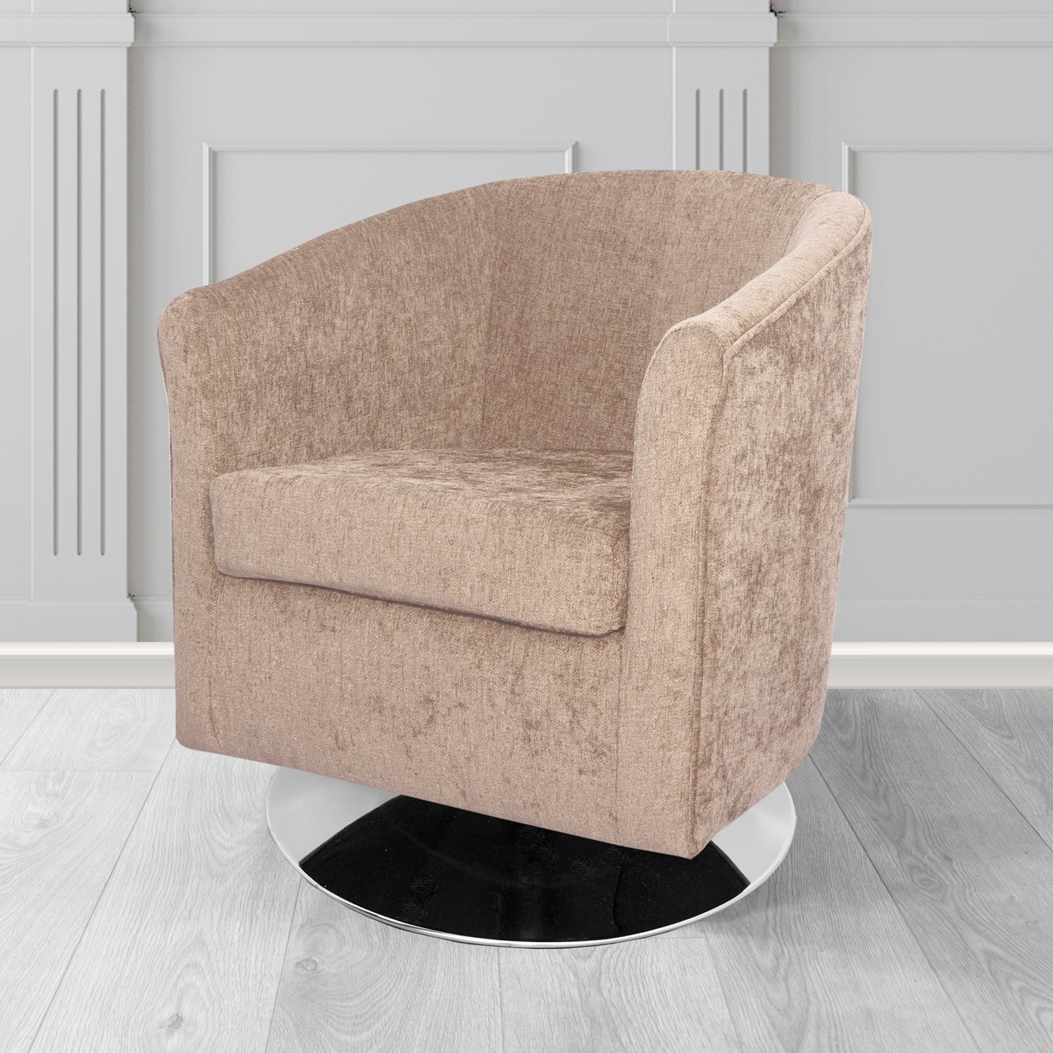 Tuscany Swivel Tub Chair in Como Crib 5 Plain Chenille Fabric