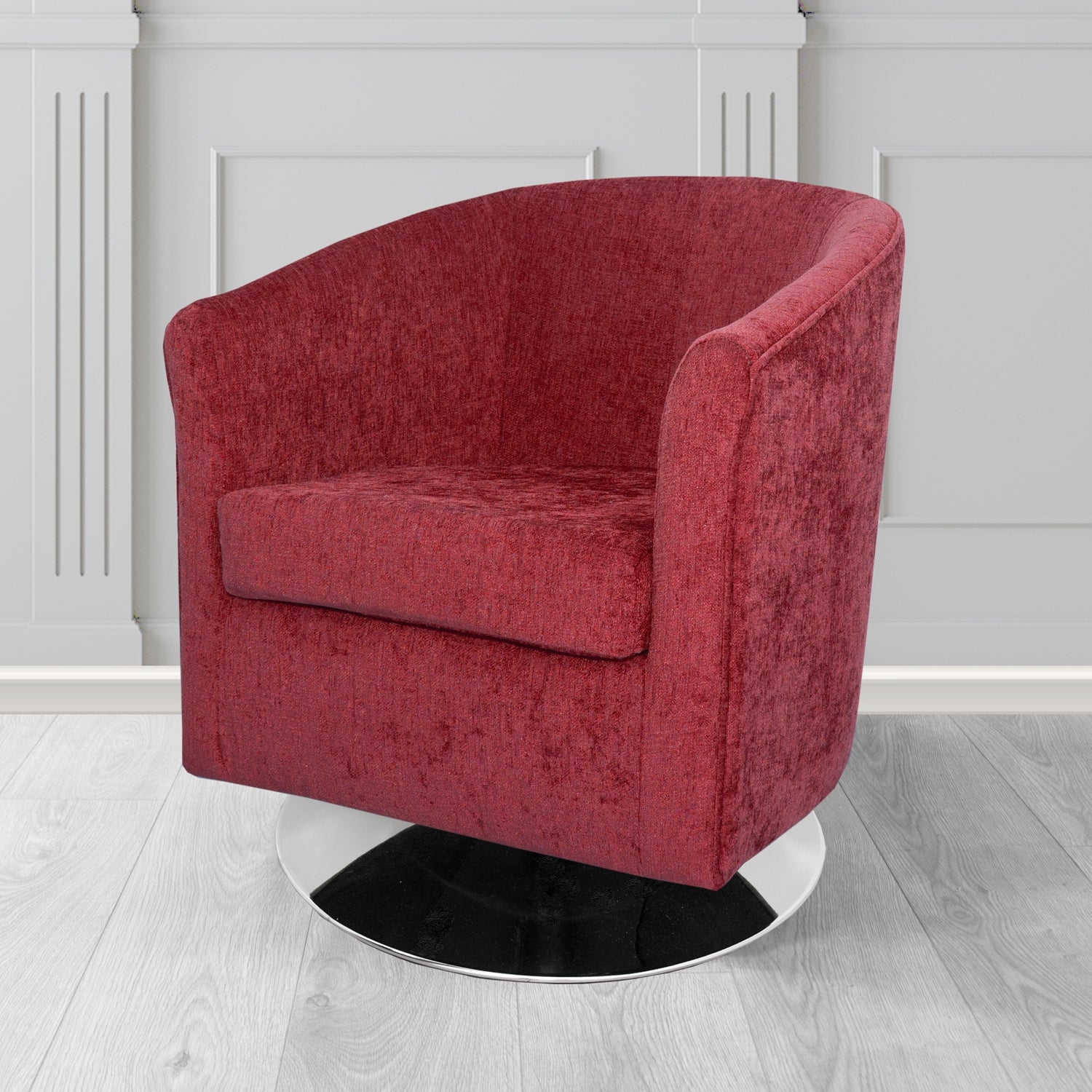 Tuscany Swivel Tub Chair in Como Crib 5 Plain Chenille Fabric