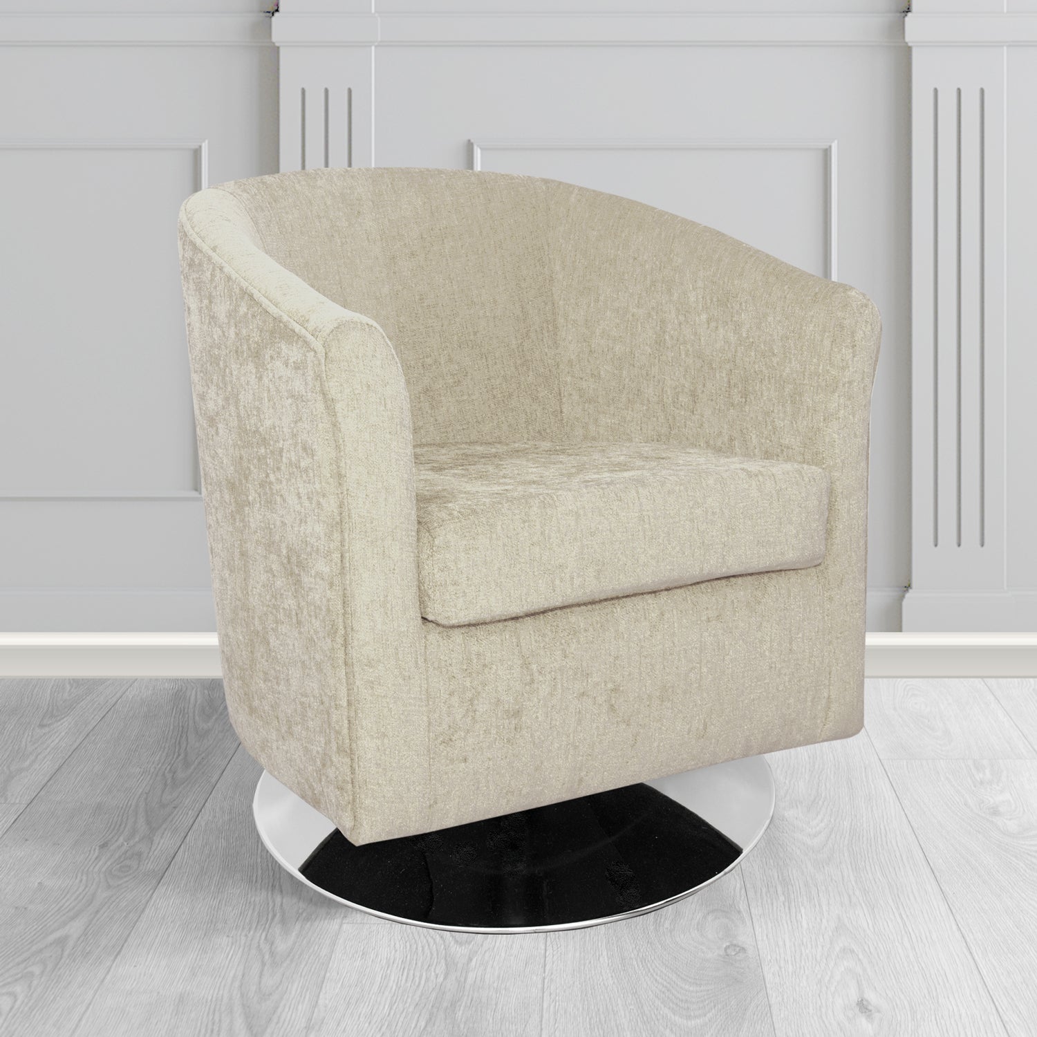 Tuscany Swivel Tub Chair in Como Crib 5 Plain Chenille Fabric