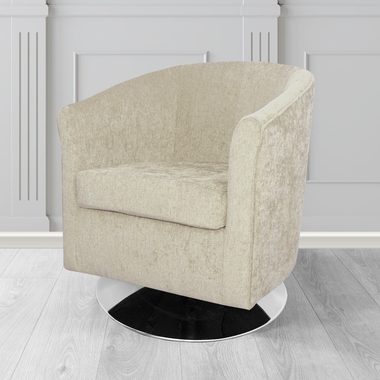 Tuscany Swivel Tub Chair in Como Crib 5 Plain Chenille Fabric