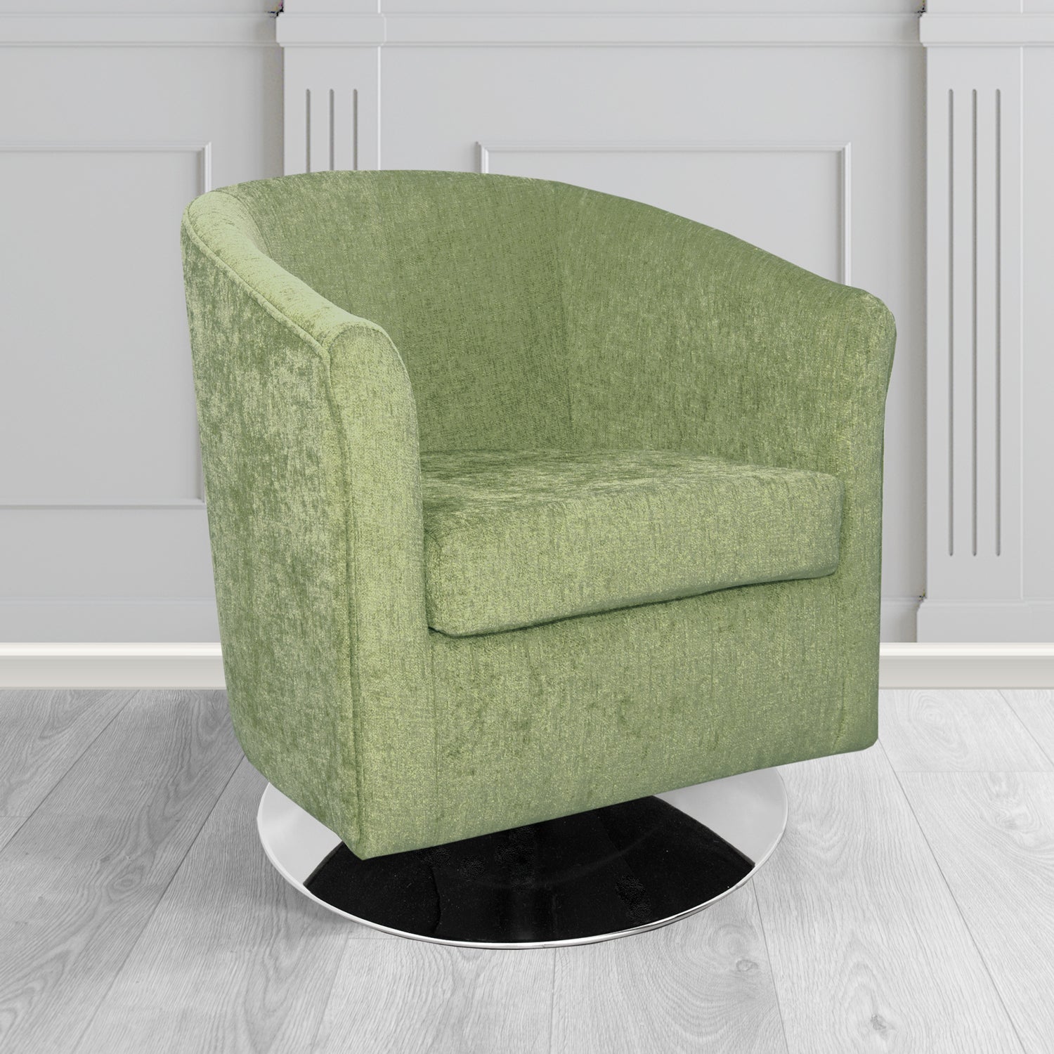 Tuscany Swivel Tub Chair in Como Crib 5 Plain Chenille Fabric