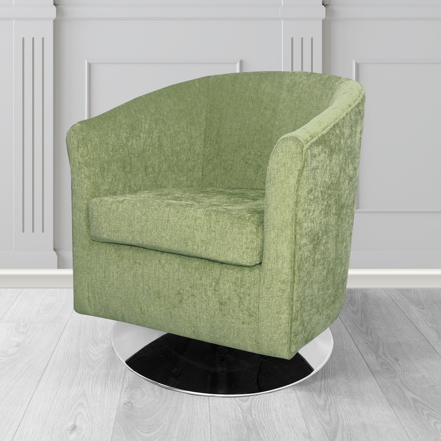 Tuscany Swivel Tub Chair in Como Crib 5 Plain Chenille Fabric