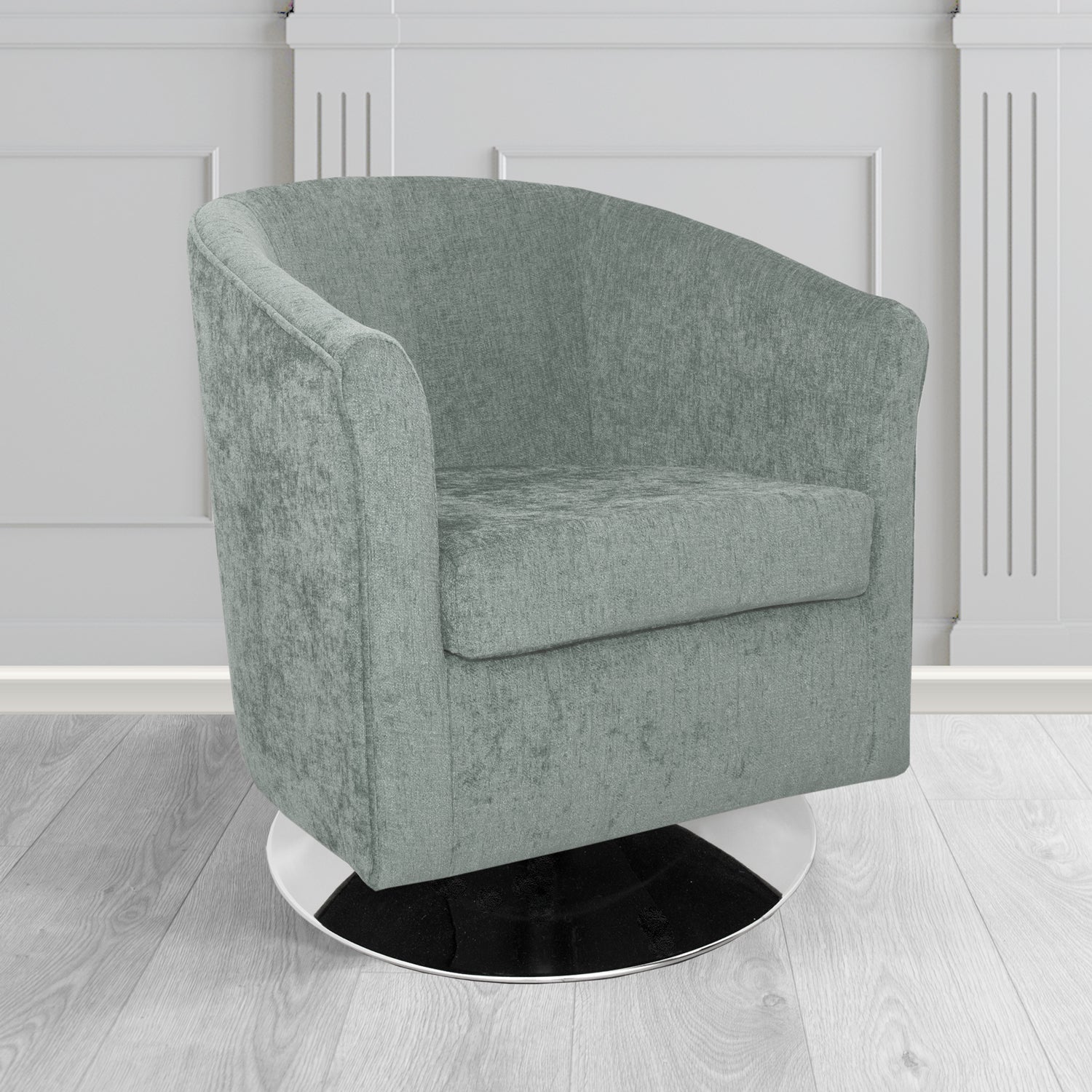 Tuscany Swivel Tub Chair in Como Crib 5 Plain Chenille Fabric