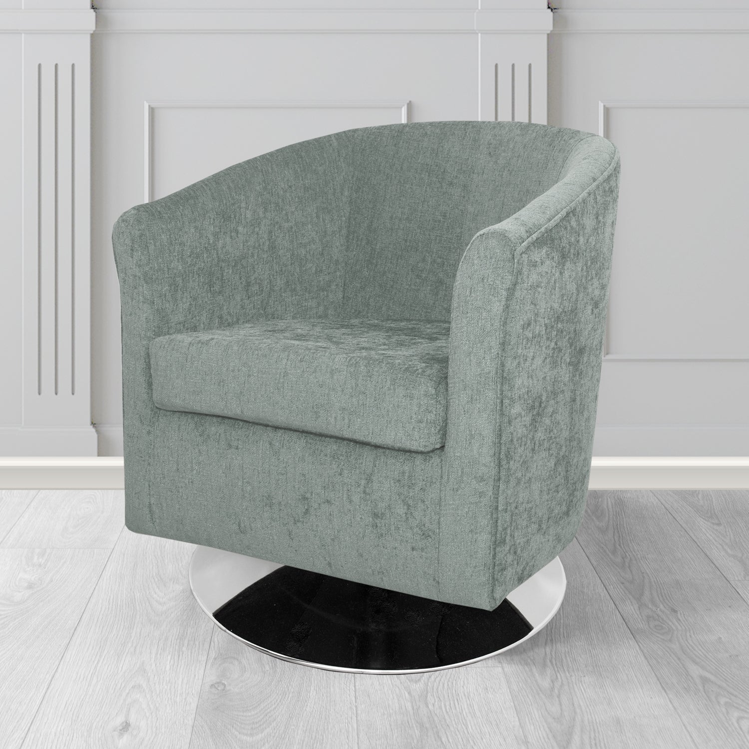 Tuscany Swivel Tub Chair in Como Crib 5 Plain Chenille Fabric