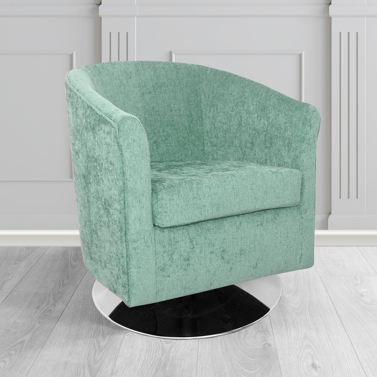 Tuscany Swivel Tub Chair in Como Crib 5 Plain Chenille Fabric