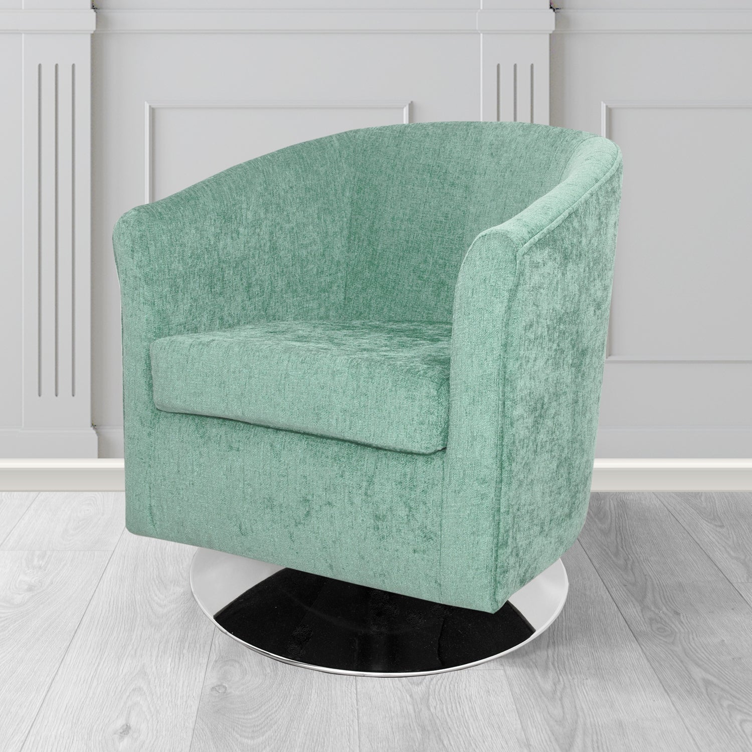 Tuscany Swivel Tub Chair in Como Crib 5 Plain Chenille Fabric
