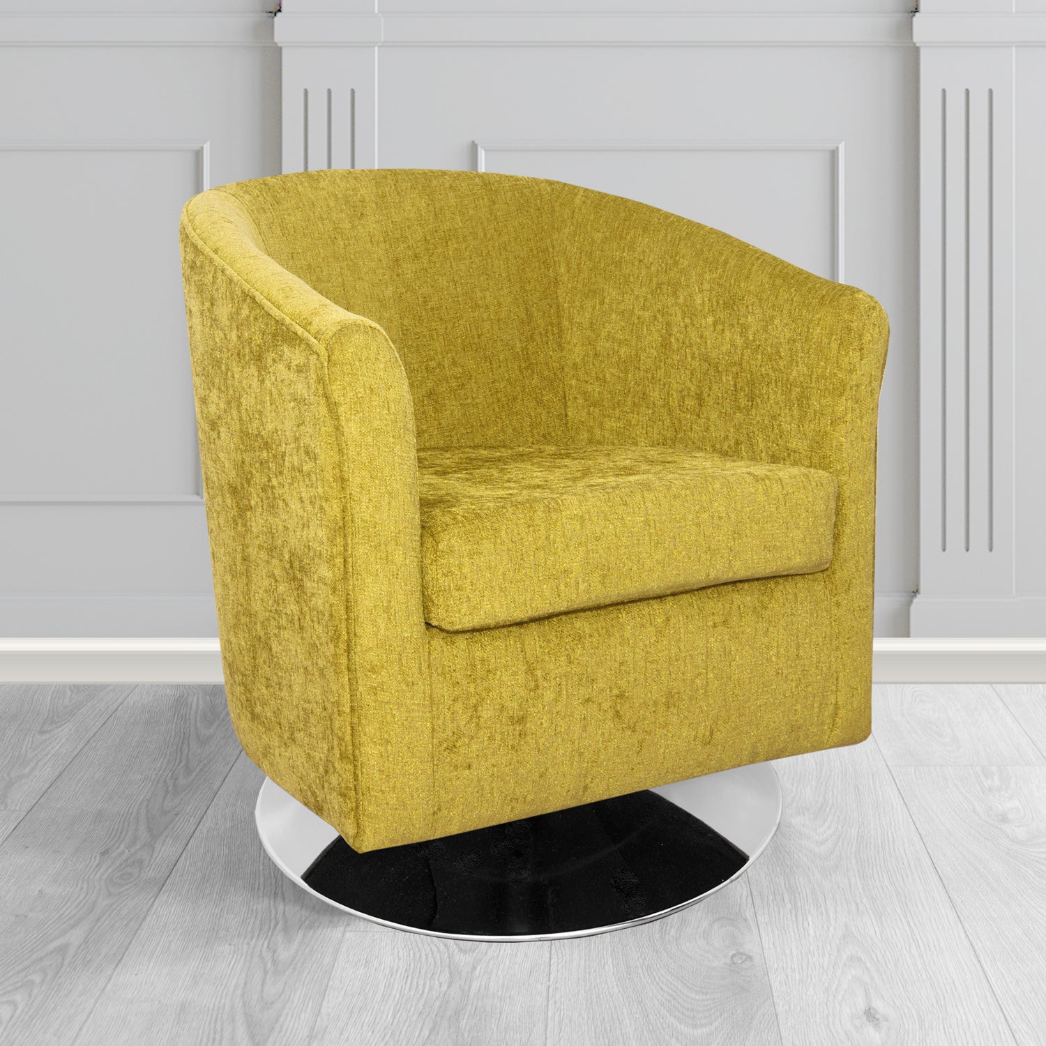 Tuscany Swivel Tub Chair in Como Crib 5 Plain Chenille Fabric