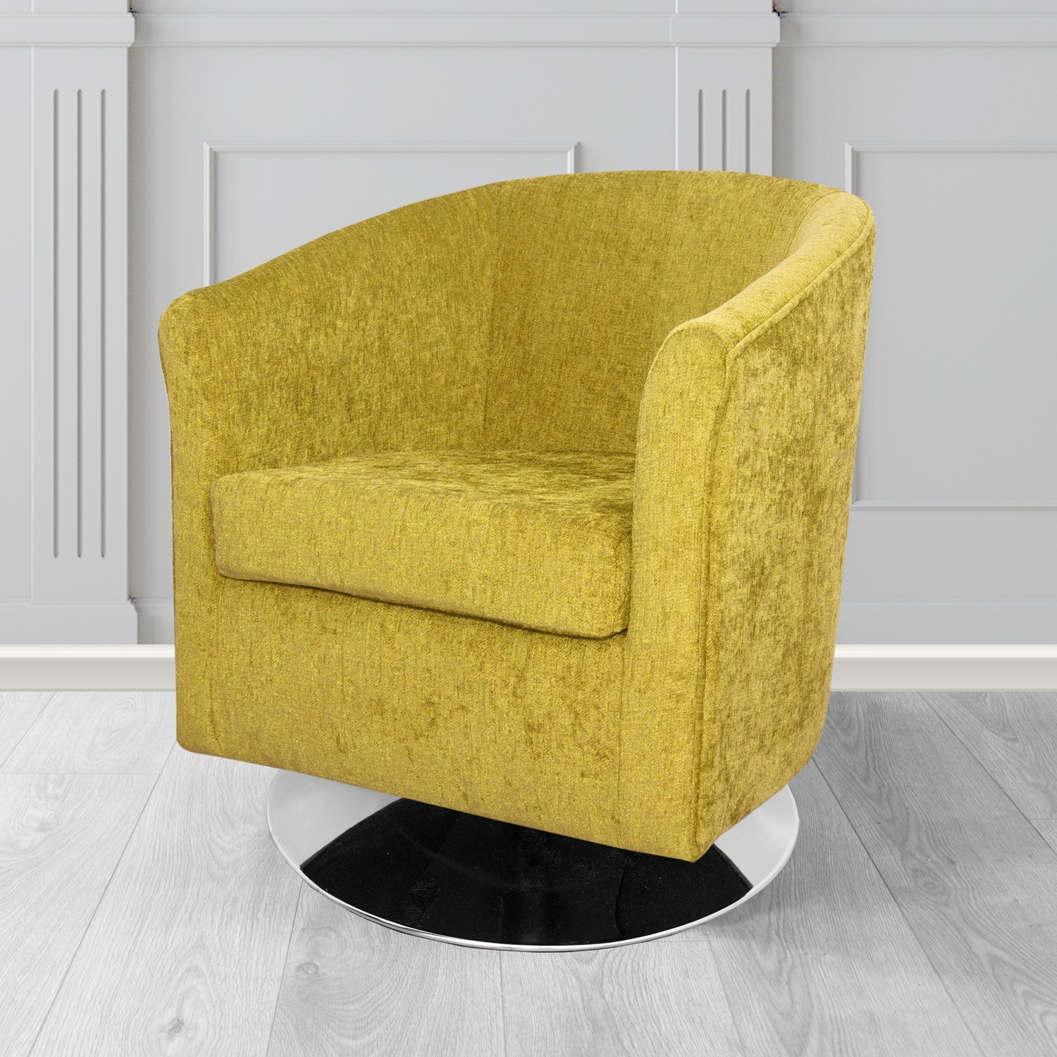 Tuscany Swivel Tub Chair in Como Crib 5 Plain Chenille Fabric
