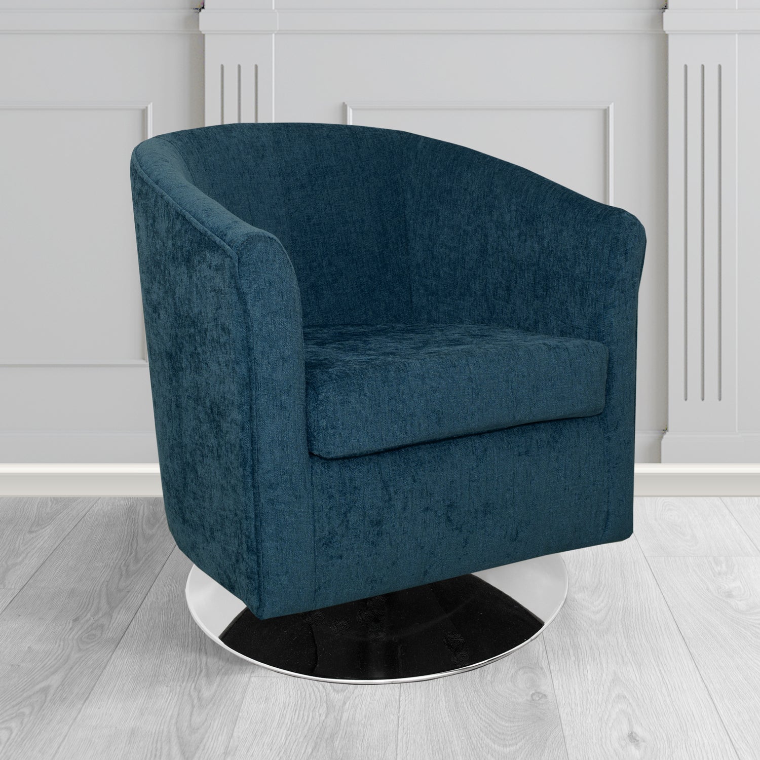 Tuscany Swivel Tub Chair in Como Crib 5 Plain Chenille Fabric