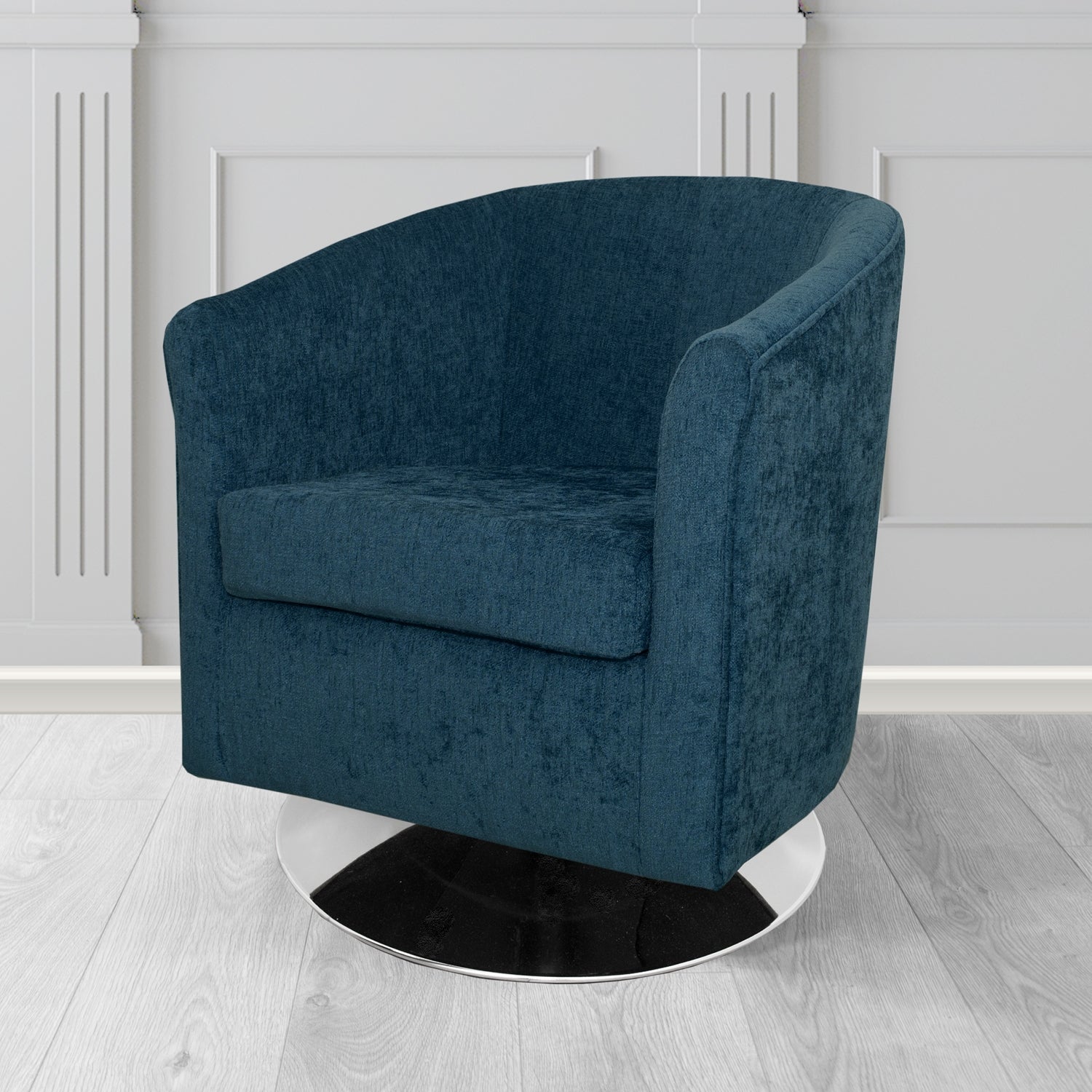 Tuscany Swivel Tub Chair in Como Crib 5 Plain Chenille Fabric