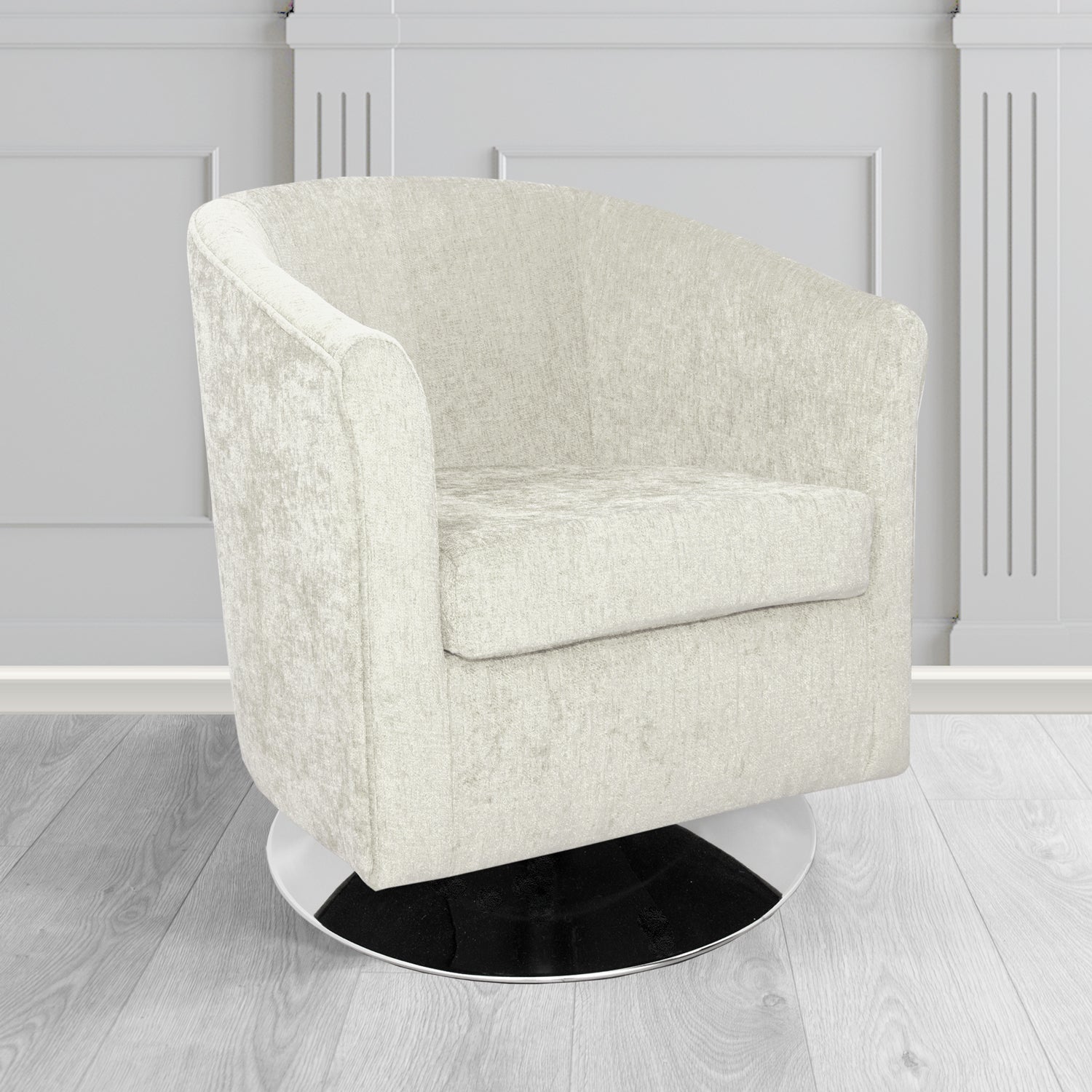 Tuscany Swivel Tub Chair in Como Crib 5 Plain Chenille Fabric