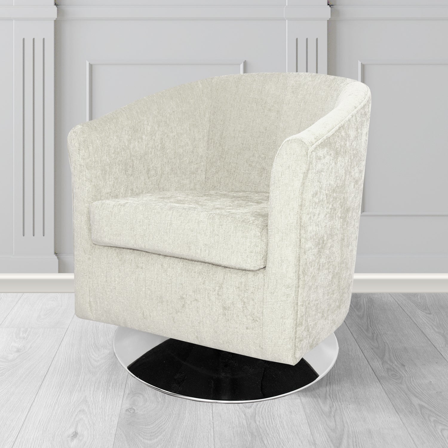 Tuscany Swivel Tub Chair in Como Crib 5 Plain Chenille Fabric