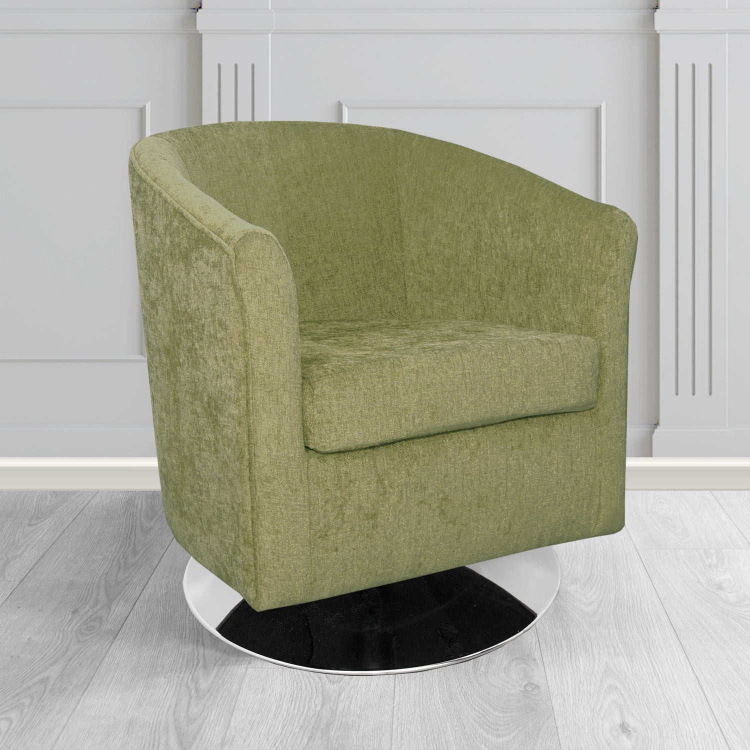 Tuscany Swivel Tub Chair in Como Crib 5 Plain Chenille Fabric