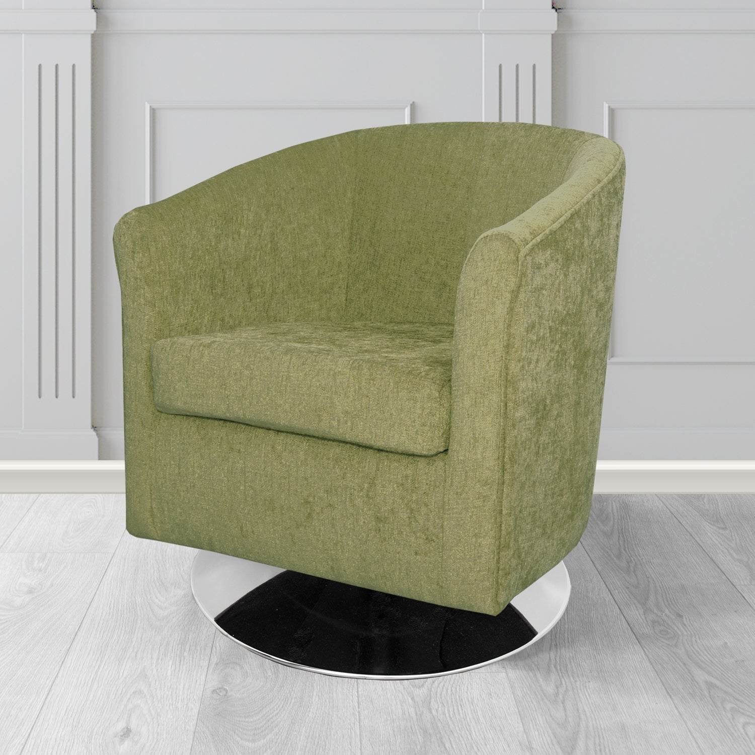 Tuscany Swivel Tub Chair in Como Crib 5 Plain Chenille Fabric